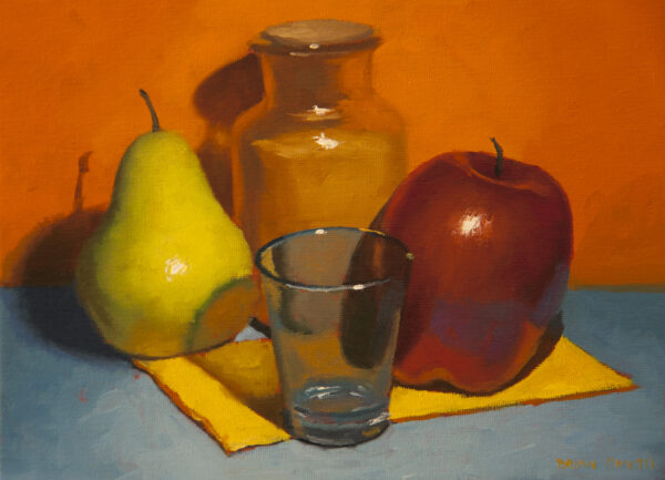 Still life with apple and pear