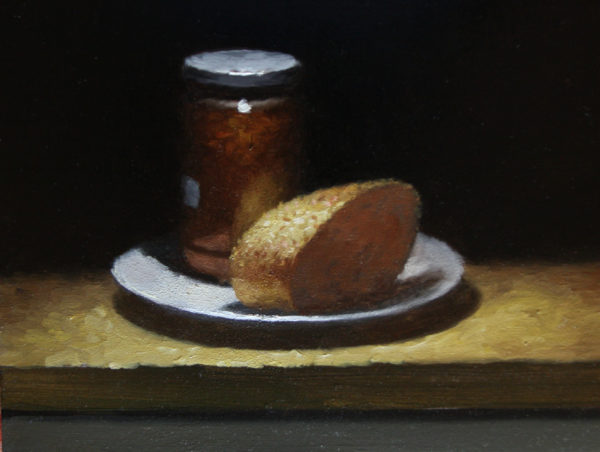 Still life with bread and jam